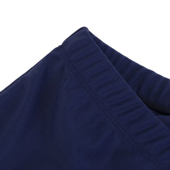 Floral Print Upper Two-Piece Swimsuit Navy Blue Tankini Swim Dress Beachwear - Picture 9 of 10